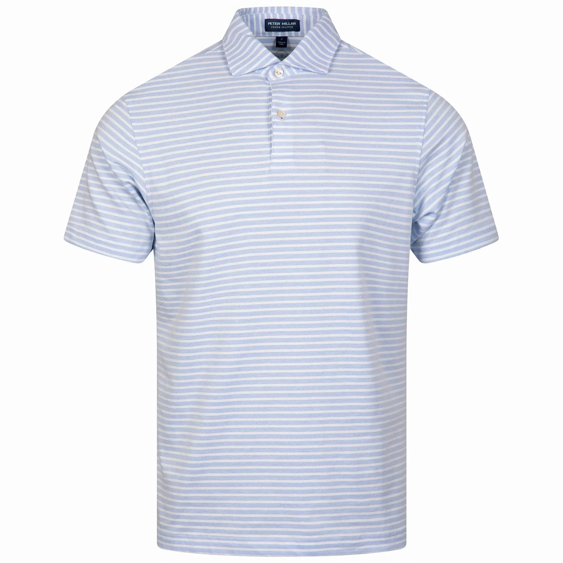 Albatross Cotton Blend Stripe Pique Polo Regatta Blue - SS24