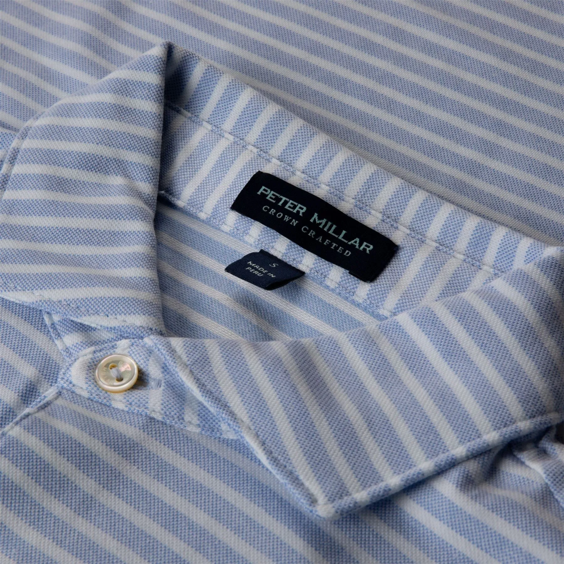 Albatross Cotton Blend Stripe Pique Polo Regatta Blue - SS24