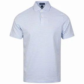 Albatross Cotton Blend Stripe Pique Polo Regatta Blue - SS24
