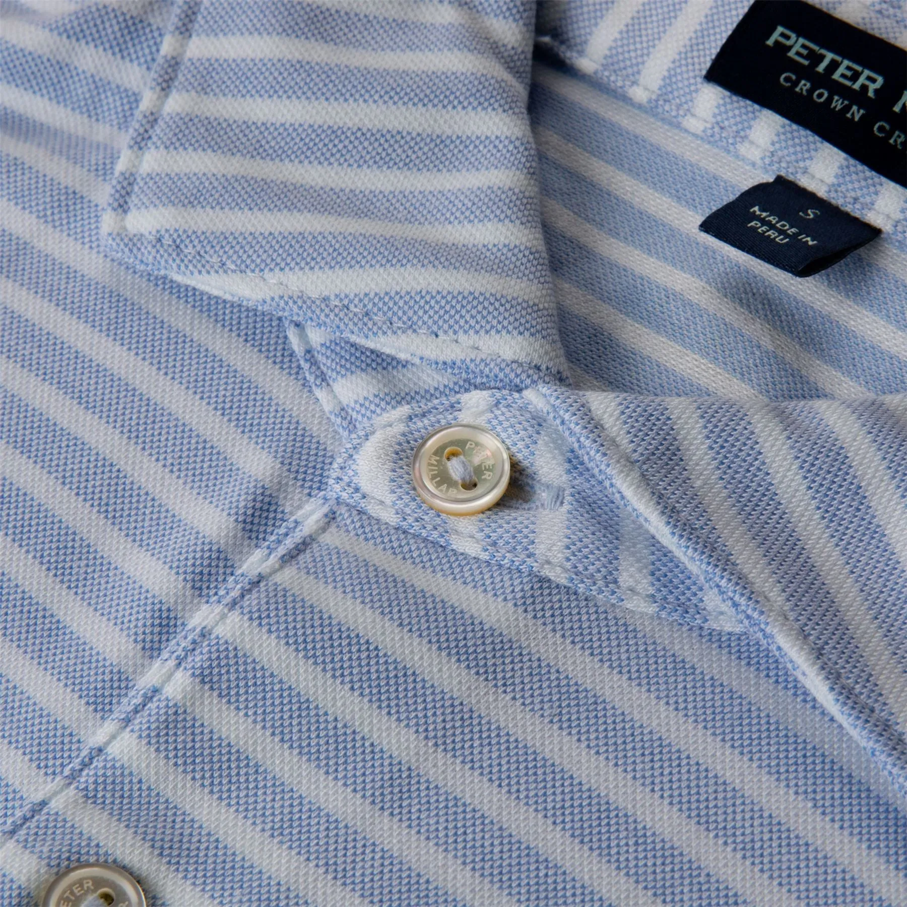 Albatross Cotton Blend Stripe Pique Polo Regatta Blue - SS24