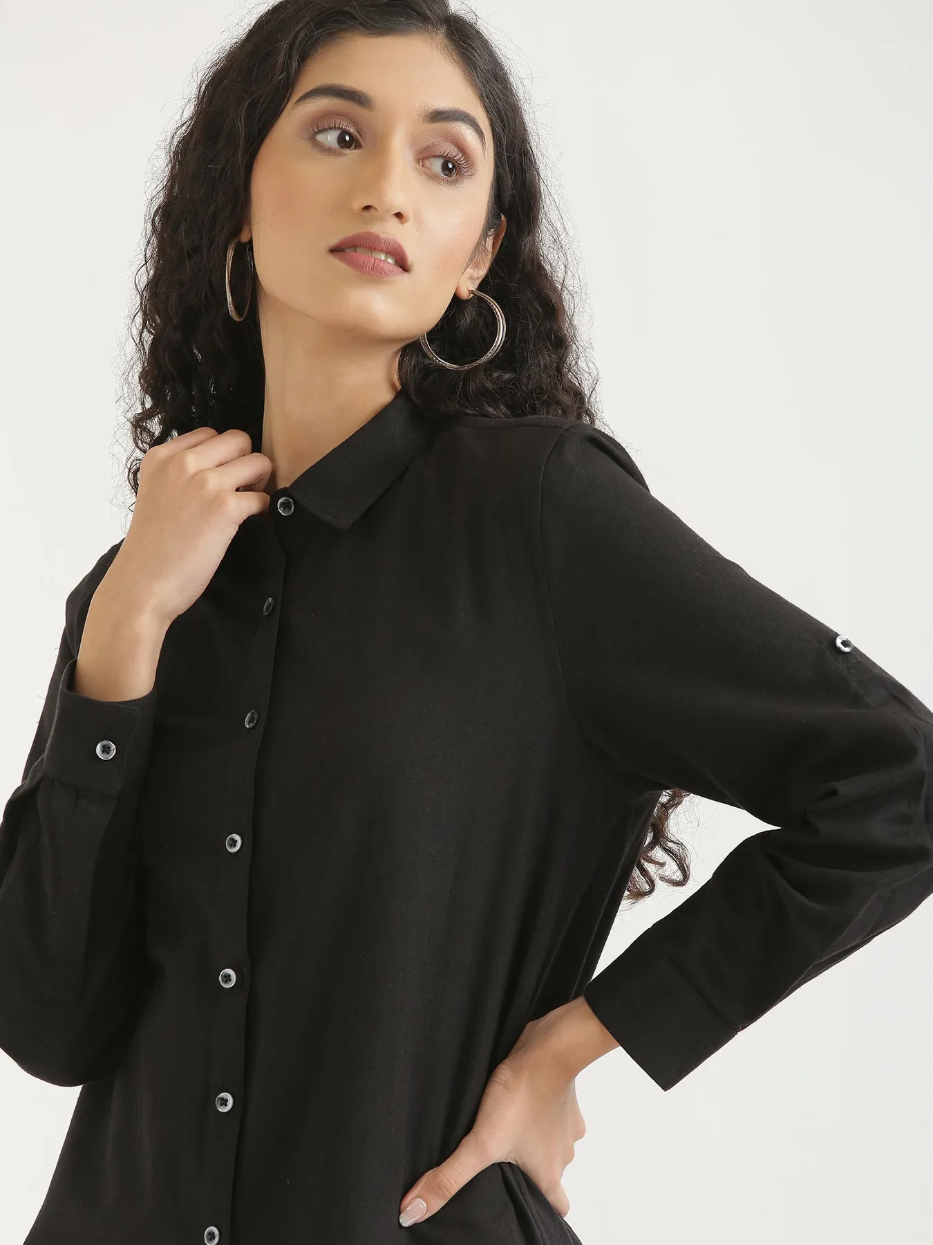 Black Airy-Linen Shirt