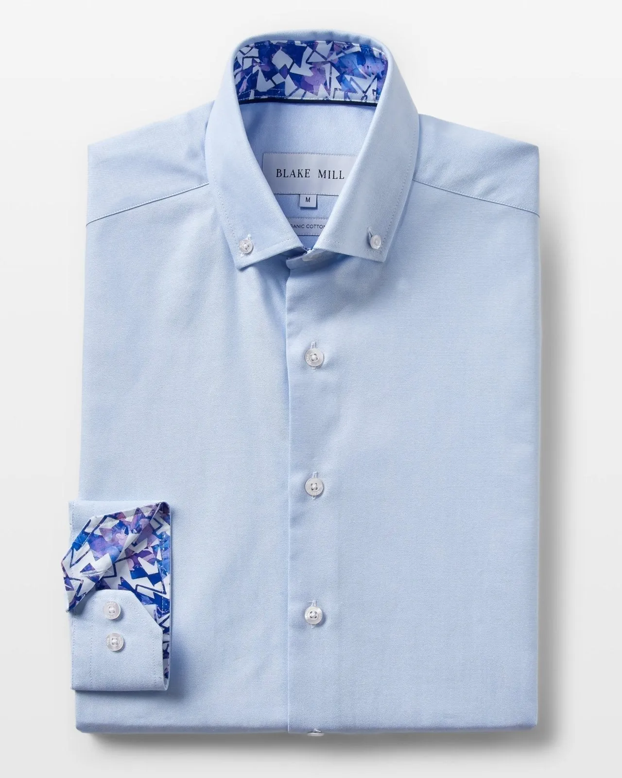 Blue Oxford with Shattered Shards Accents Button-Down Shirt