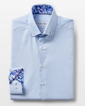 Blue Oxford with Shattered Shards Accents Button-Down Shirt
