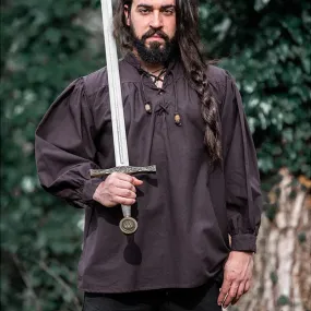 Brown Wide Cut Medieval Shirt - Soft Cotton