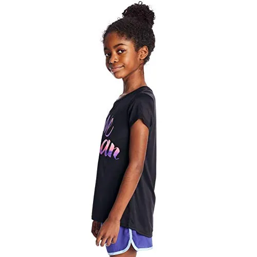 C9 Champion girls Tech Tee T Shirt, Ebony/Believe I Can, Medium US