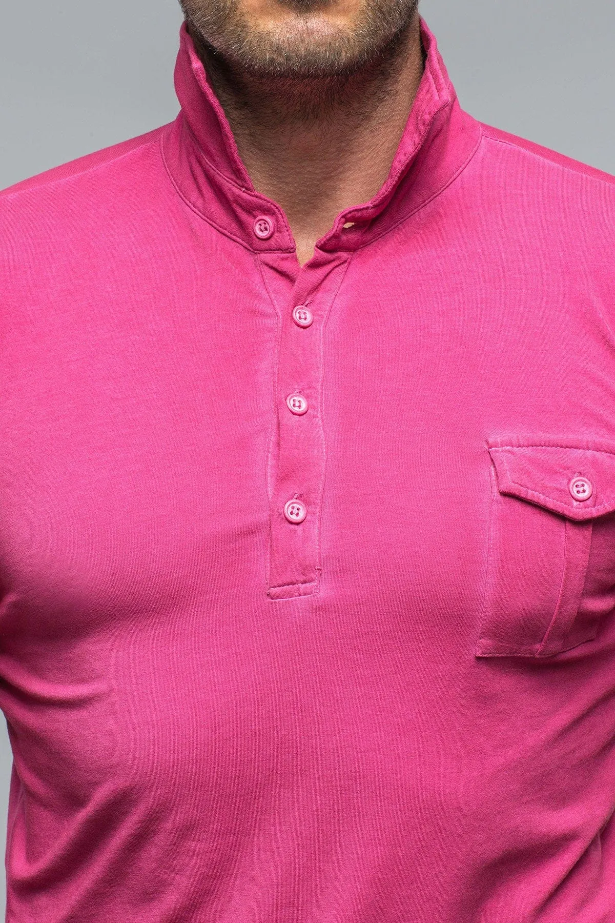 Cafe Paco LS Polo Shirt In Raspberry
