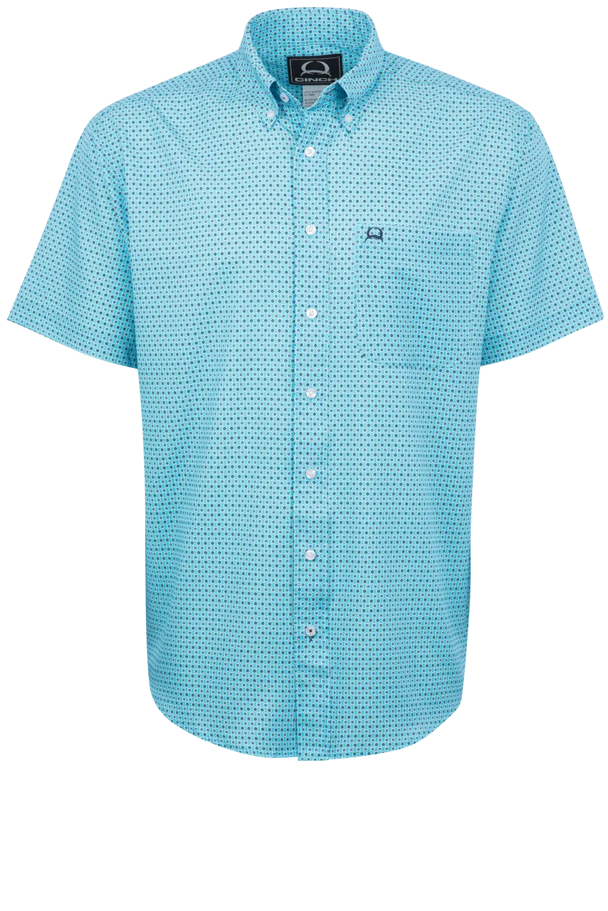 Cinch Arenaflex Button-Front Shirt - Geometric Blue