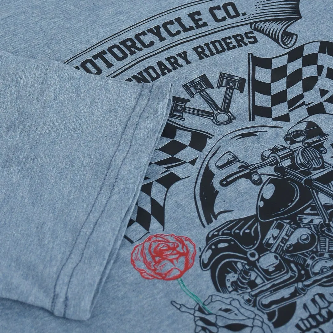 Jupiter Men's Oversized Off Shoulder Bike Rider Print Tee Shirt