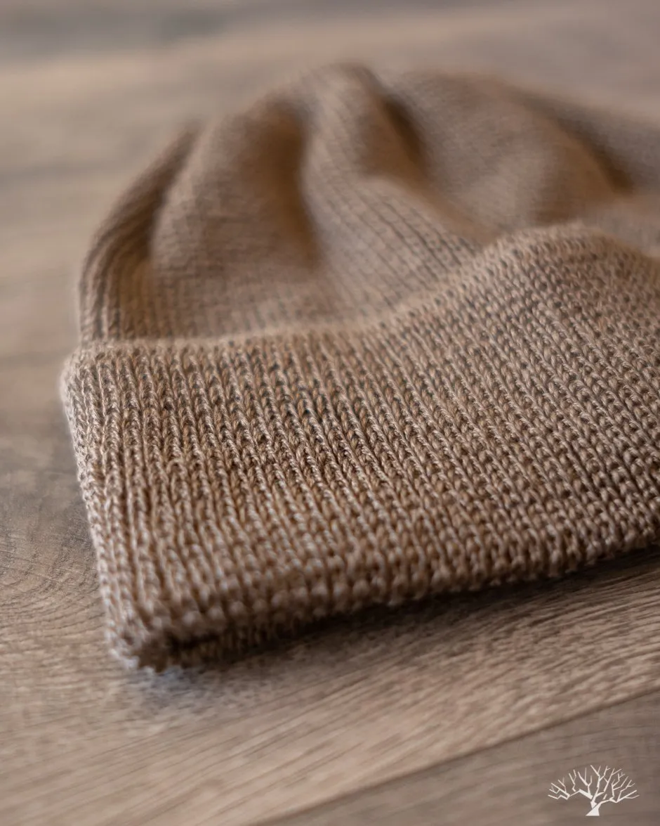Linen Waffle Watch Cap - Army Brown