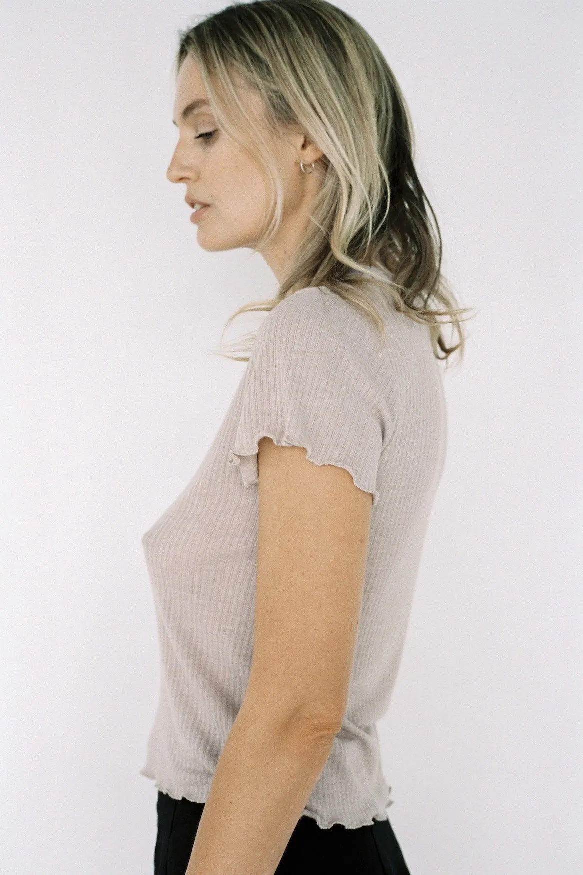 Lonely Rib Tee - Blush