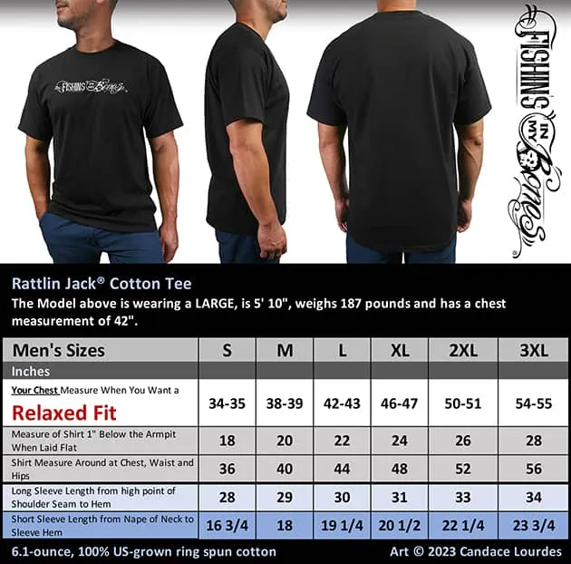 Men's Cotton Short Sleeve T-Shirt in Soft Ring Spun 6.1 oz Jersey by Fishin Machine | Relaxed Fit |