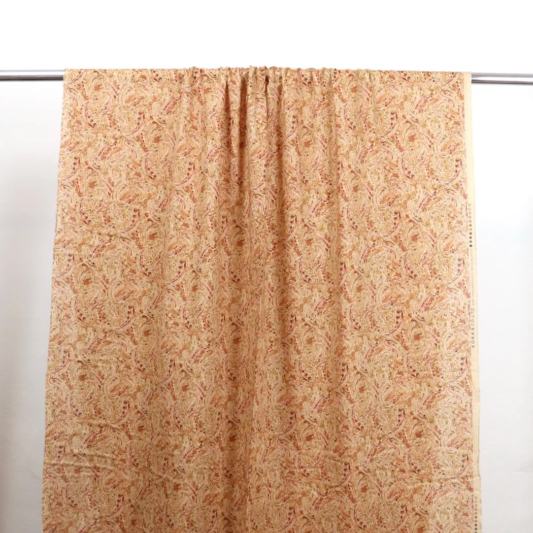 Swatch — Watercolor Paisley Linen Cotton Poplin — Copper