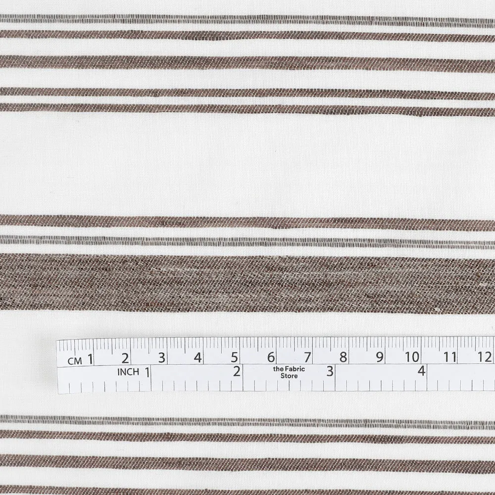 Woven Stripe Cotton / Linen - Portobello